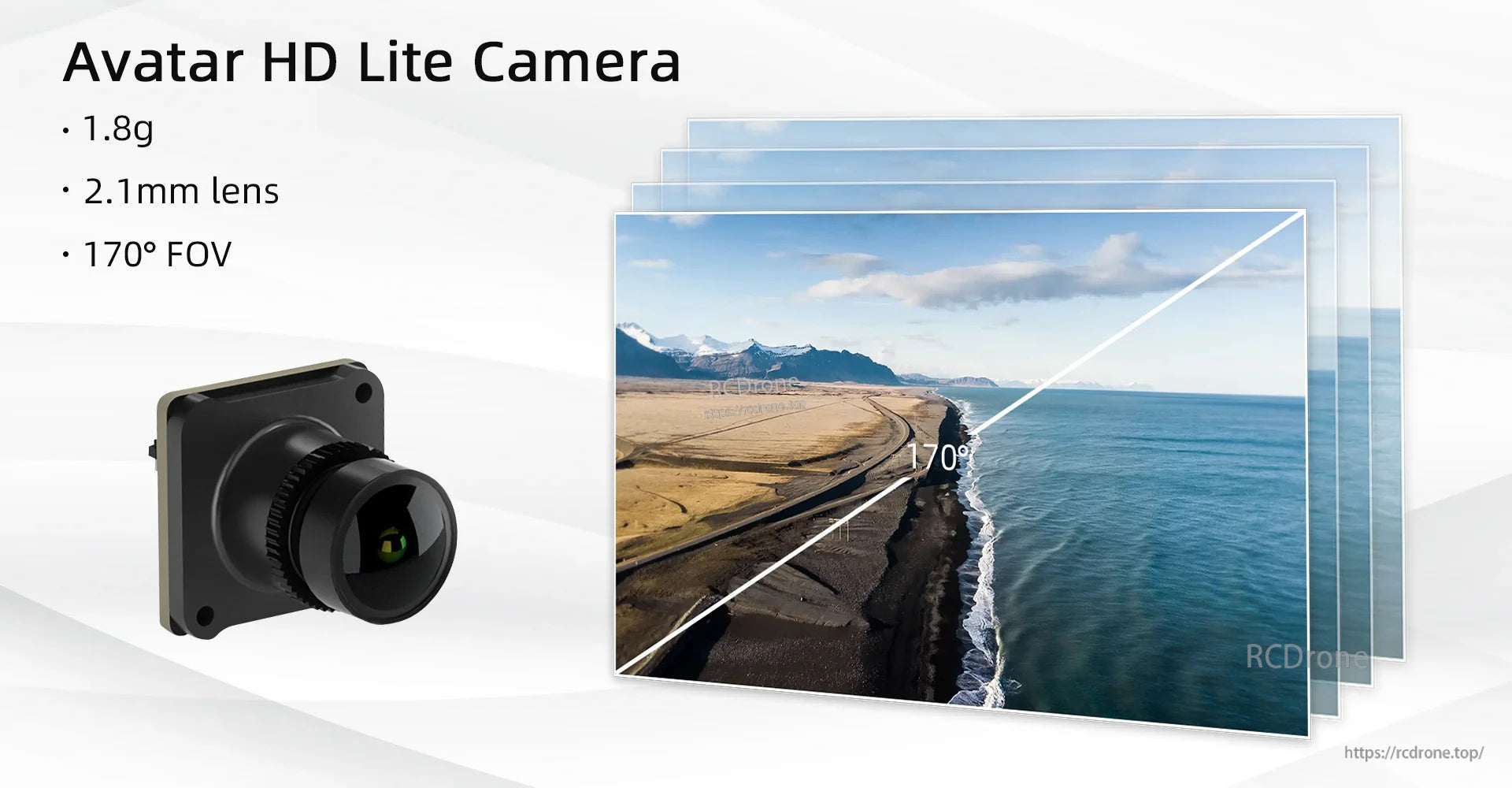 Walksnail Avatar HD Mini 1S Lite FPV camera hero with 2.1mm lens, 170° wide-angle view and 1.8g weight