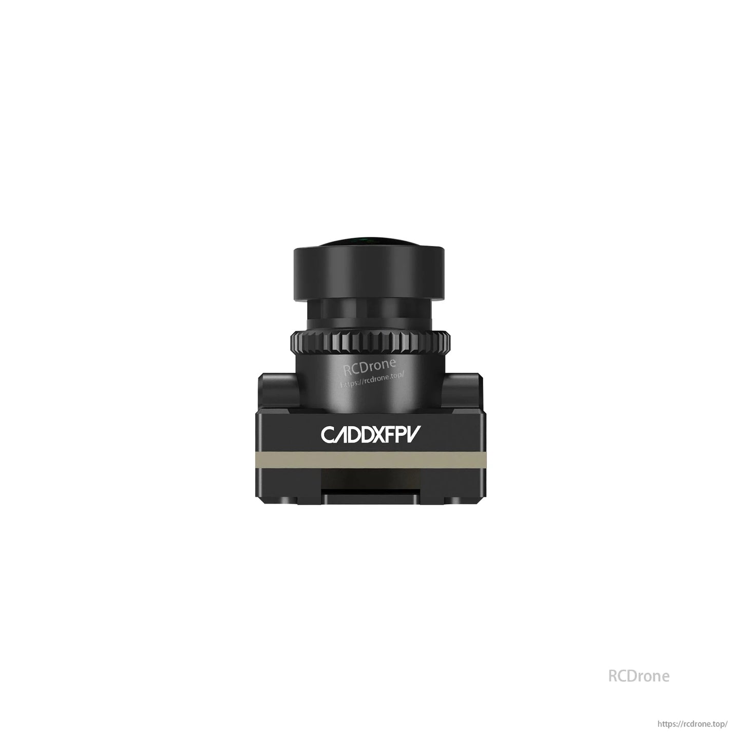 Side profile view showing CADDXFPV branding and lens stack height