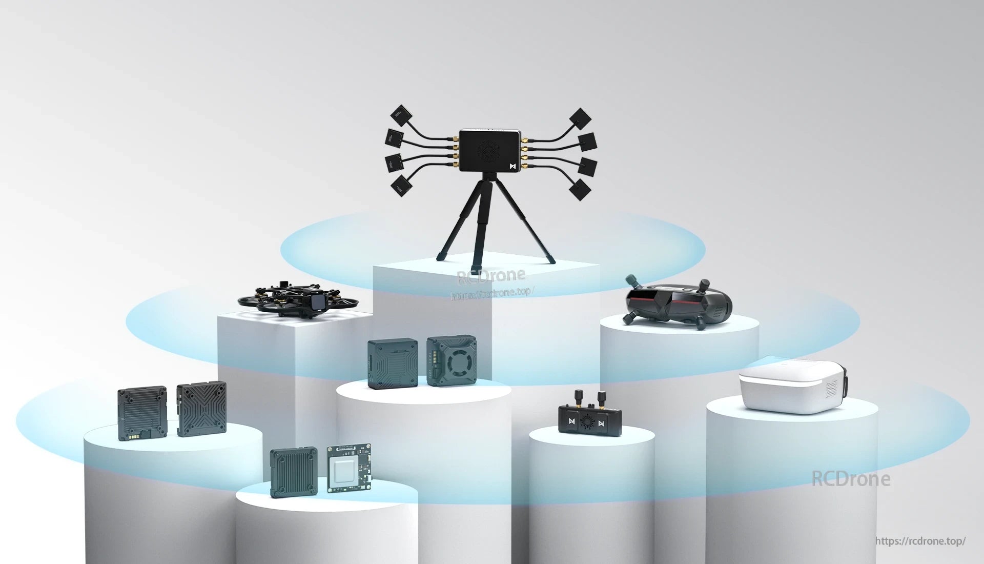 Walksnail Avatar Repeater, Enhances signal strength and extends transmission range using high-power 5.2G and 5.8G links paired with high-gain directional antennas.