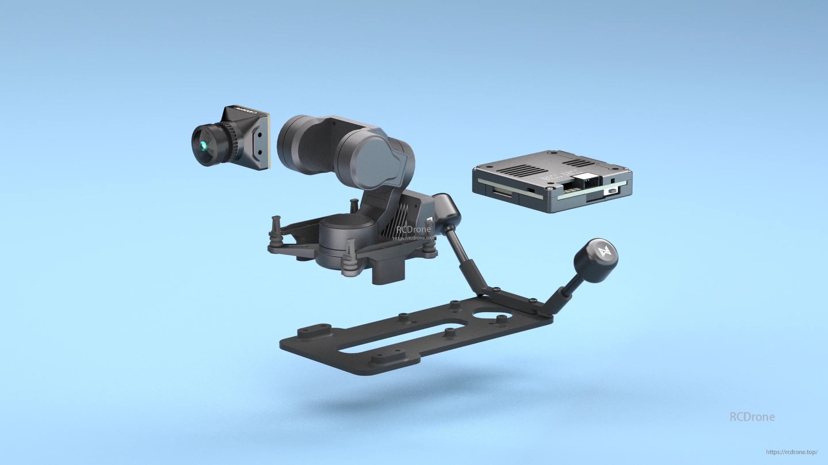 Walksnail Avatar HD Pro Kit with CADDXFPV GM3 3-axis gimbal and 3D printed GM3 mount parts