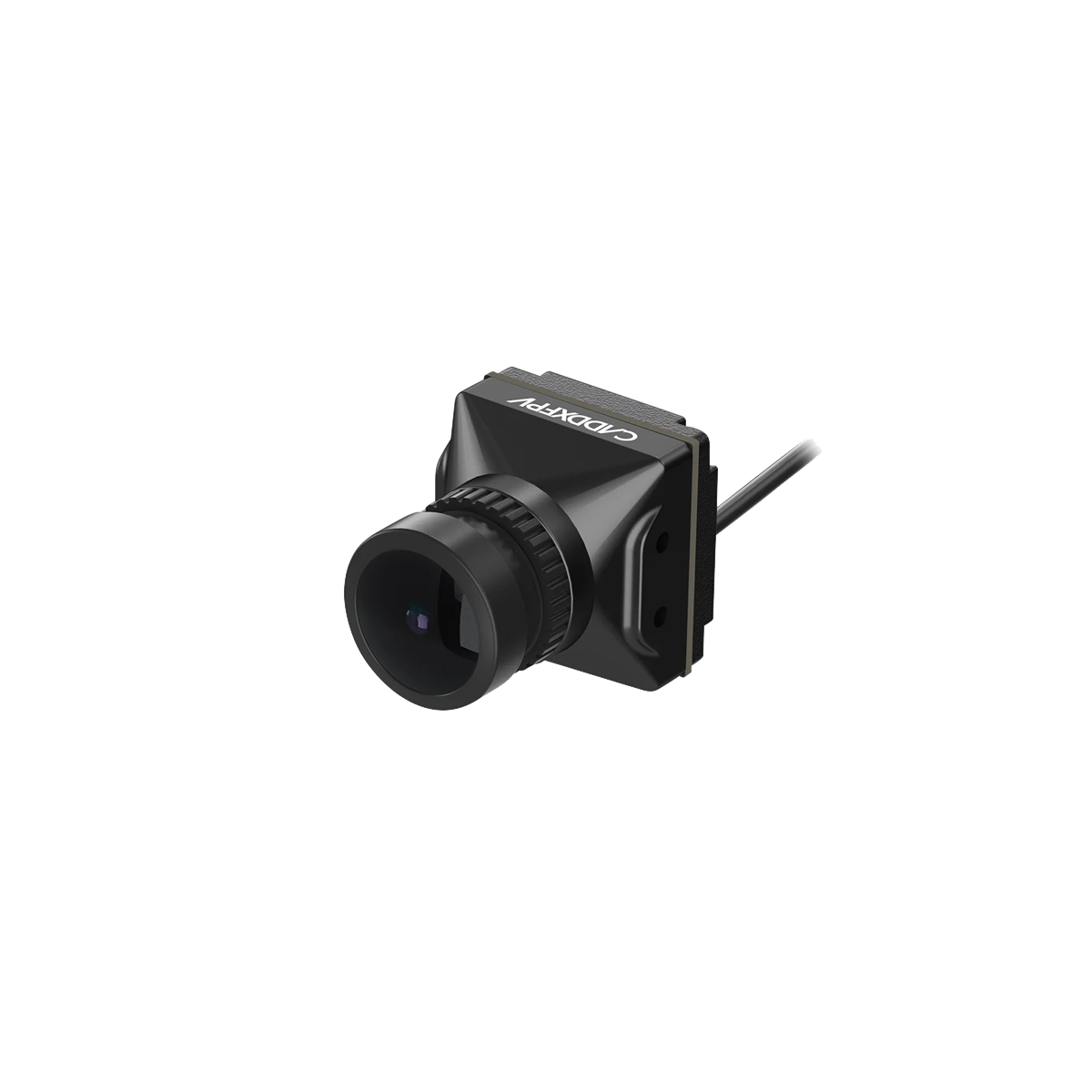 Walksnail Avatar HD Pro FPV Camera angled view with wide lens and rear cable lead