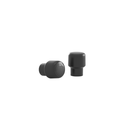 Walksnail Redbird Antenna pair in black, one upright and one on its side on dark background