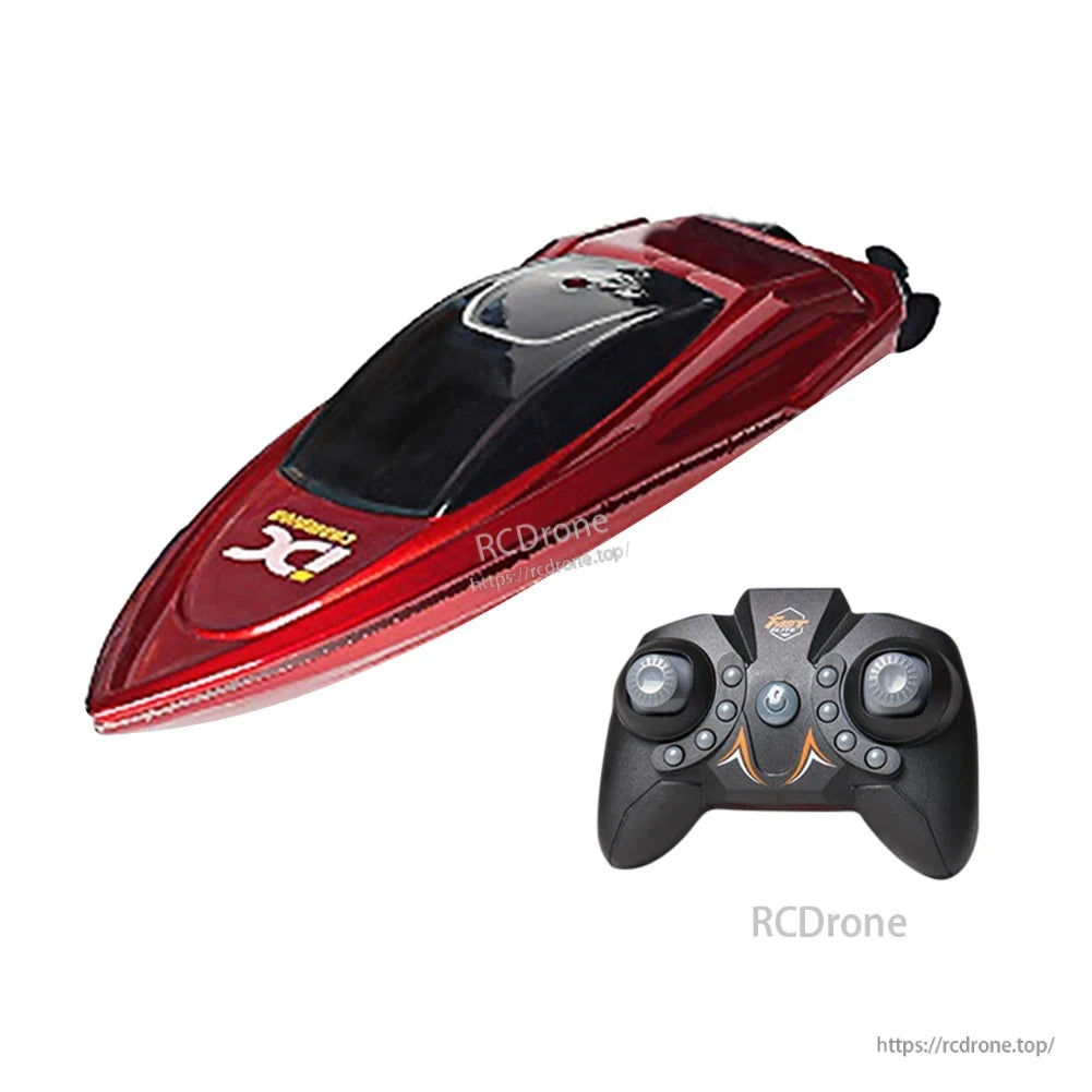 Waterproof 2.4GHz Mini RC Boat, Mini waterproof RC boat with dual-speed and 15m range for bathtub or pool use.