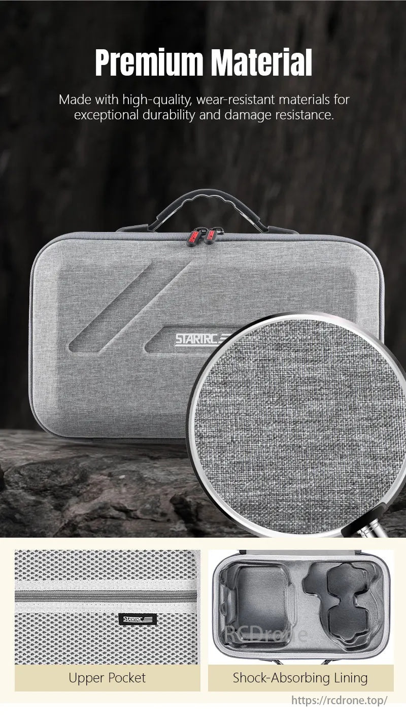 Waterproof Portable Handheld Drone Bag, Premium Material, wear-resistant, durable, shock-absorbing lining, upper pocket.