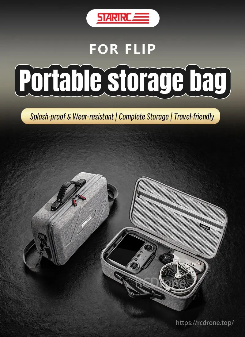 Waterproof Portable Handheld Drone Bag, STARTRC FOR FLIP: Portable, splash-proof, wear-resistant storage bag; ideal for travel, offers complete protection.