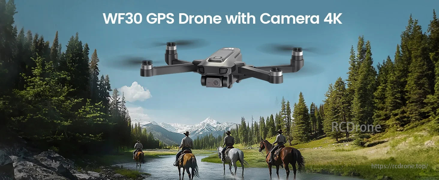 WeFone WF30 GPS Drone, This drone has 4K camera and 2 modular batteries, allowing for 40-minute flights (20 minutes per battery).