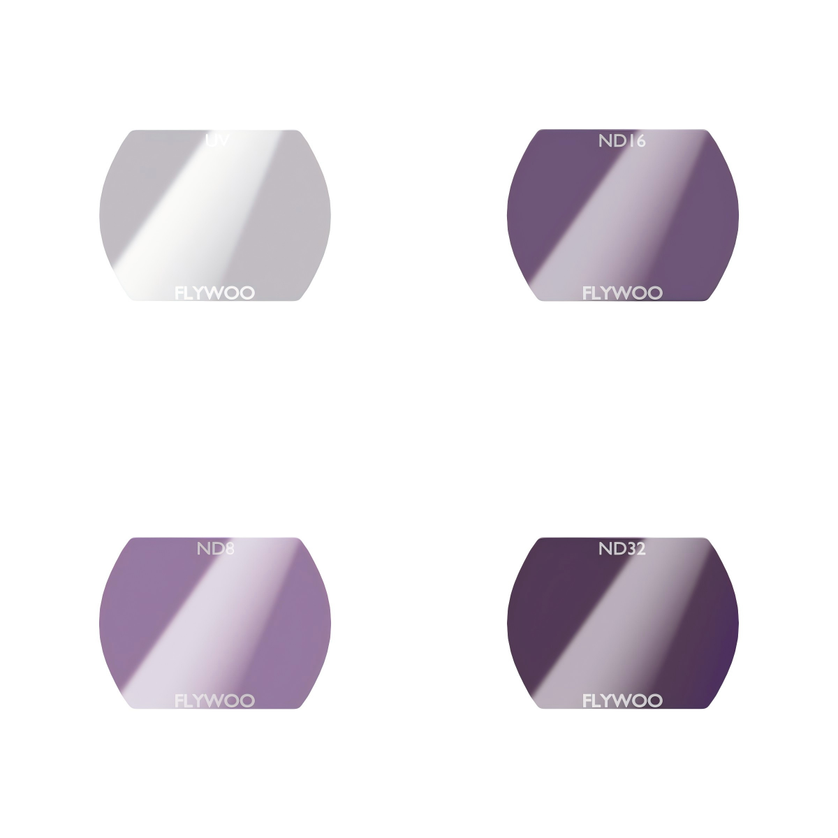 Flywoo 0.3g ND Filter, Flywoo camera lens filters set with UV, ND8, ND16, and ND32 options in a compact shape