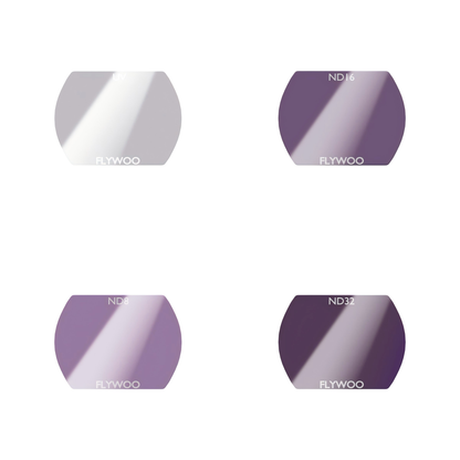 Flywoo 0.3g ND Filter, Flywoo camera lens filters set with UV, ND8, ND16, and ND32 options in a compact shape
