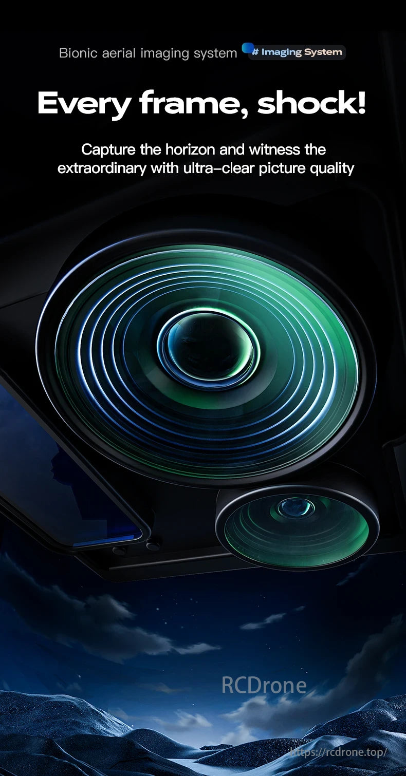 Wing 6 Drone, Bionic aerial imaging system captures stunning moments with ultra-clear quality, bringing the horizon's beauty to life vividly.