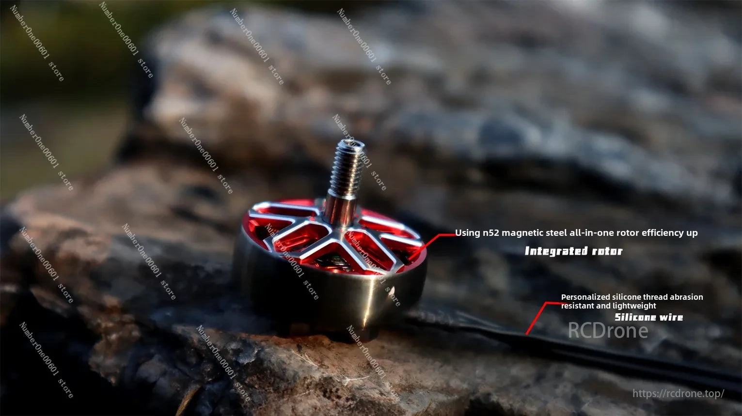 Wing Series 2505.5 1500KV 6S brushless motor features n52 magnets, integrated design, and silicone wires for durable, lightweight performance.