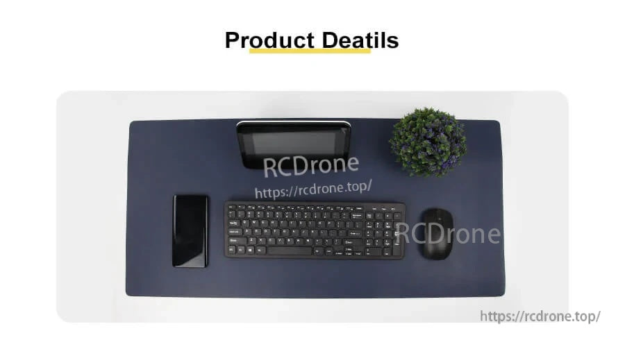 Desktop setup view of the compact keyboard and mouse for PC and development board workspaces