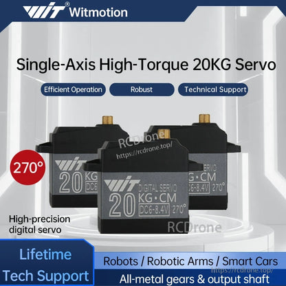 Banner graphic: Single-axis high-torque 20KG servo 270° for robots, robotic arms and smart cars