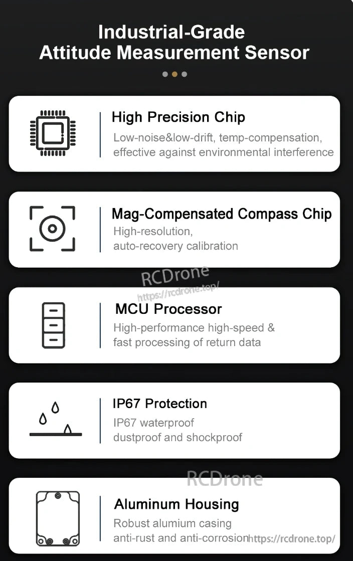 WitMotion HWT9053-485 AHRS Sensor, High-precision, industrial-grade sensor with environmental resistance, IP67 protection, durable aluminum housing, and advanced data processing for reliable performance in harsh conditions.