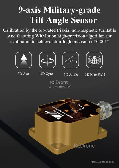 Ultra-high precision tilt sensor with 9-axis sensing, advanced calibration, durable design, and wide application in motion tracking.