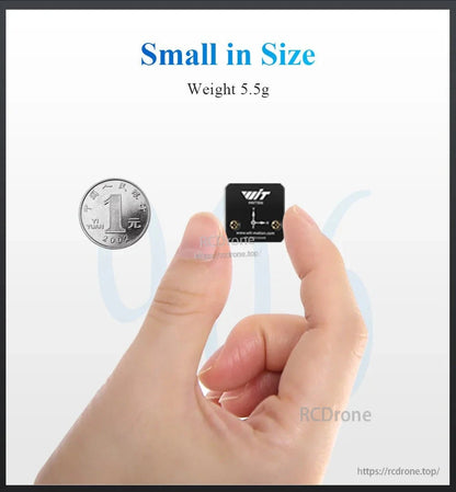 WitMotion HWT906 9-Axis Attitude Angle Sensor, Compact 9-axis sensor with 5.5g weight, high precision, temperature compensation, and 1000 Hz output rate.
