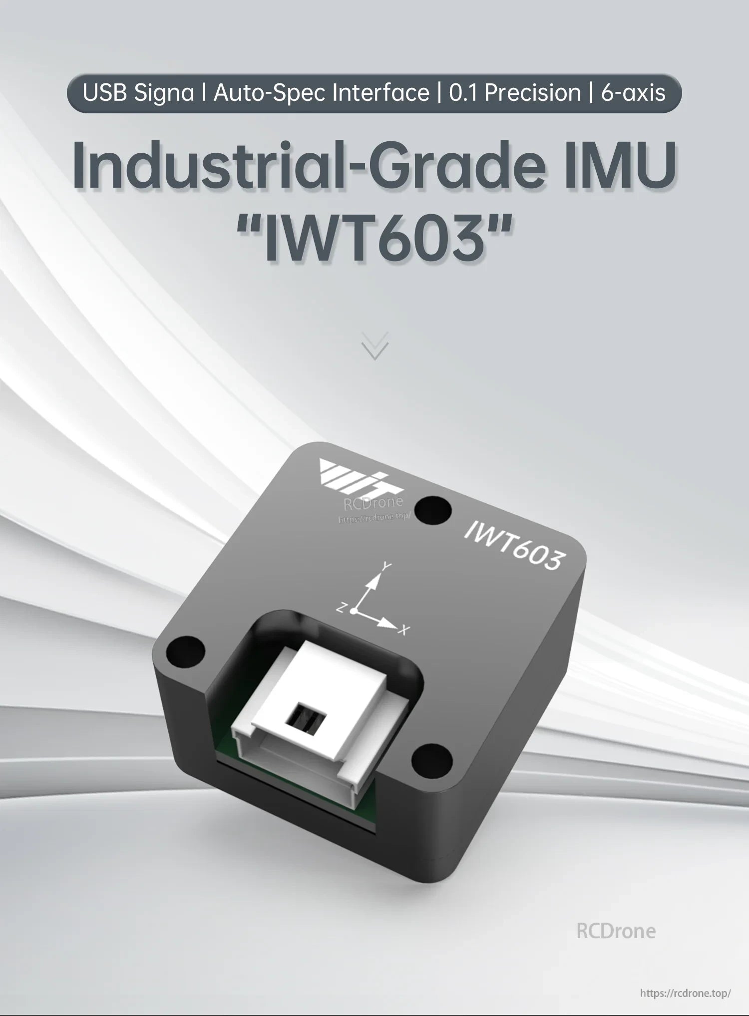 WitMotion IWT603 industrial-grade IMU sensor with USB output, 6-axis accelerometer and gyroscope, 1kHz rate