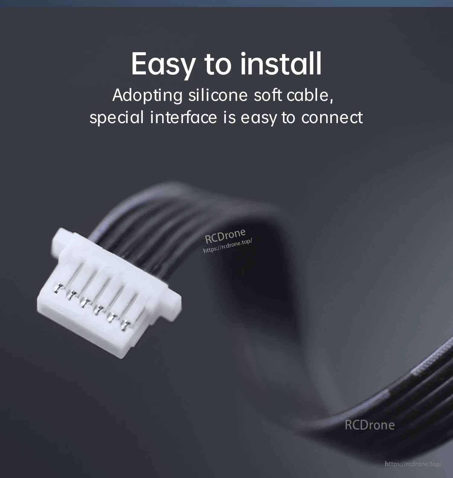 Silicone soft cable with 6‑pin connector for easy installation and quick wiring to a controller