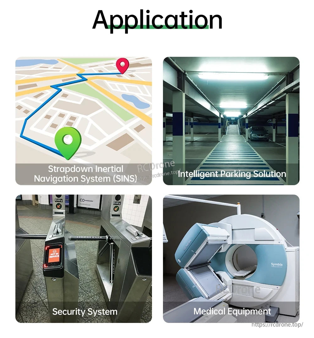 Application examples for a 3-axis electronic compass module: SINS navigation, parking, security, and medical equipment