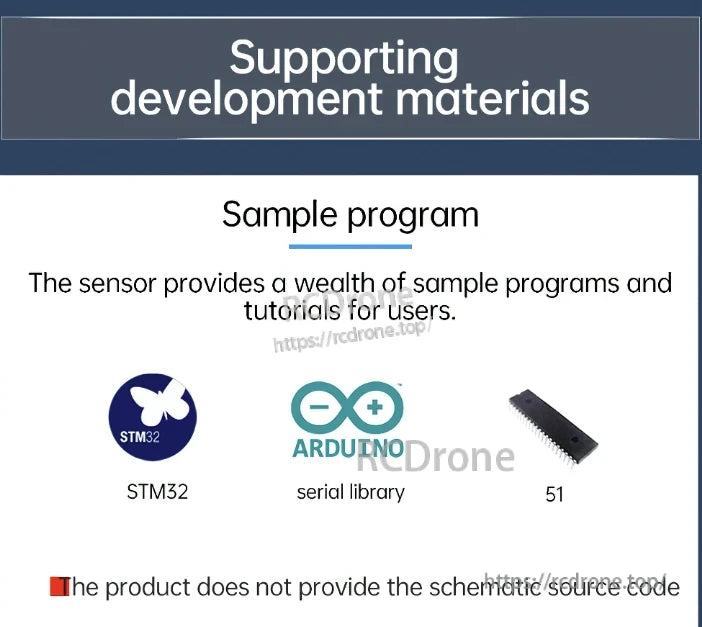WitMotion SINDT01/02-TTL Tilt Sensor, Supporting materials include STM32, Arduino serial library, sample programs, but no schematic source code.
