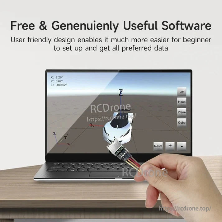 WitMotion WT1-IMU Dual-Axis Angle Sensor, Free, user-friendly software simplifies drone setup and data retrieval for beginners.