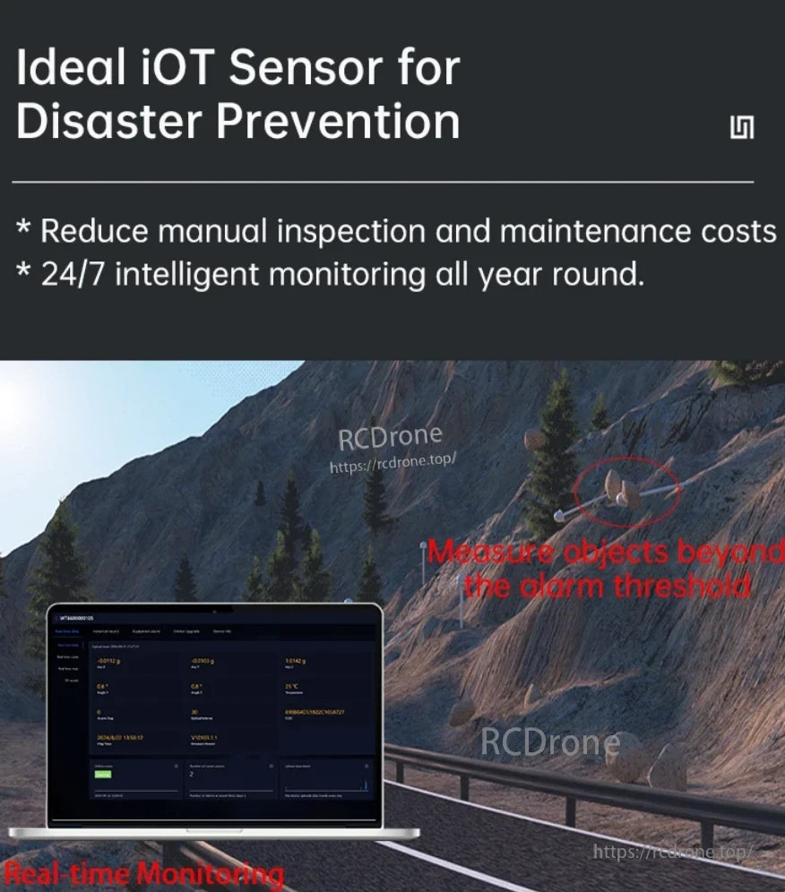 WitMotion WT301 IoT Sensor, Ideal IoT sensor for disaster prevention, real-time monitoring, 24/7 intelligent surveillance, and reduced inspection costs.