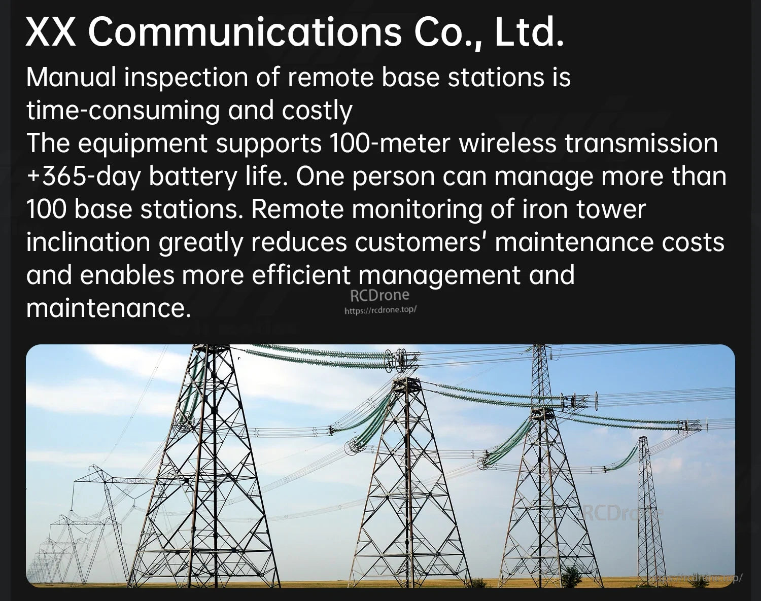 Customer project example: remote base station and transmission tower inclination monitoring use case