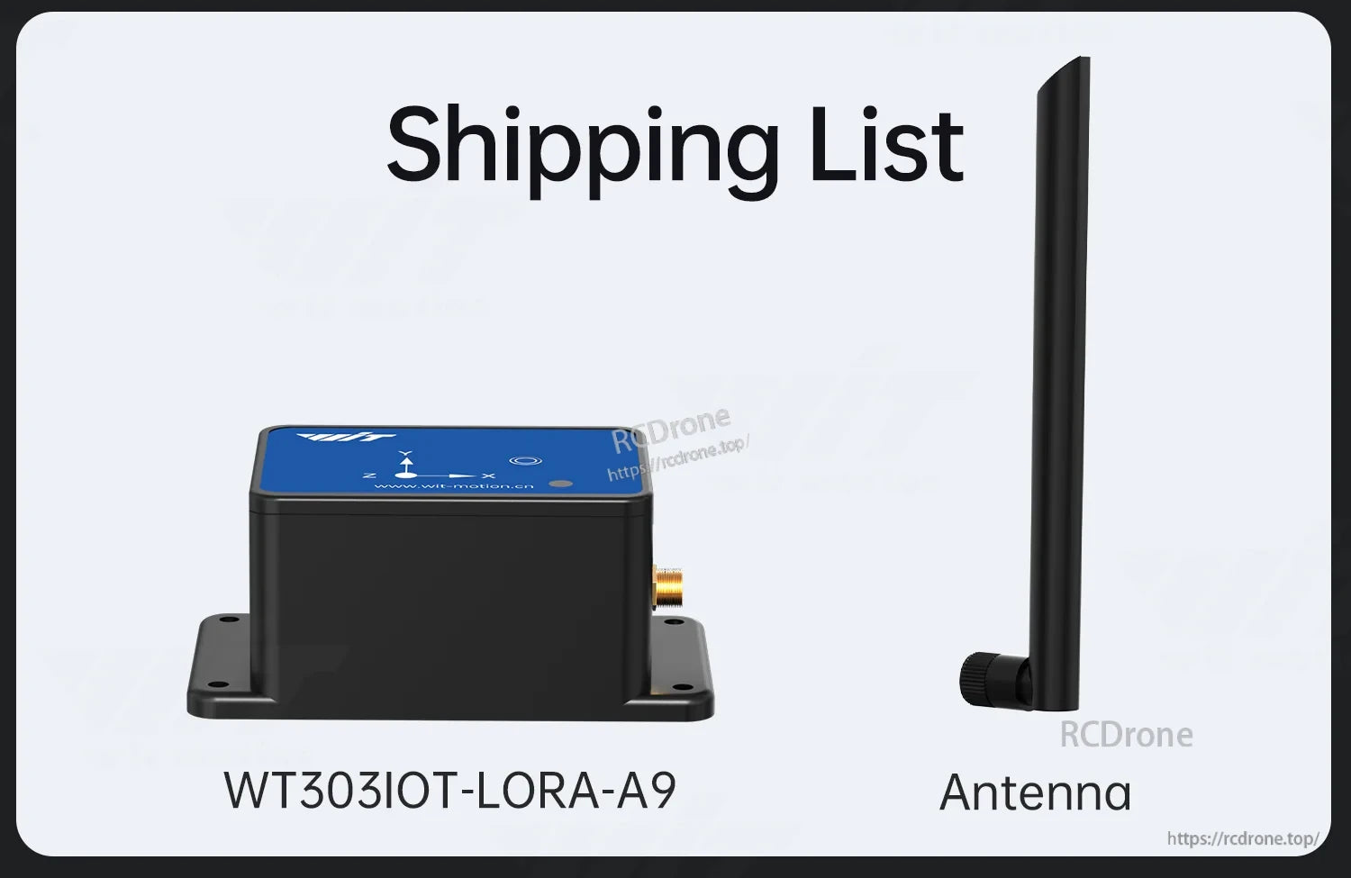 WitMotion WT303IOT-LORA-A9 LoRa wireless tilt/vibration alarm sensor module with external antenna