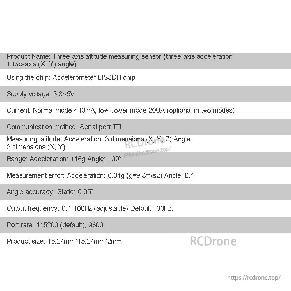 WitMotion WT31N Inclinometer, A compact LIS3DH-based accelerometer measures 3-axis acceleration and dual-axis angles with high accuracy, low power, and TTL serial communication.