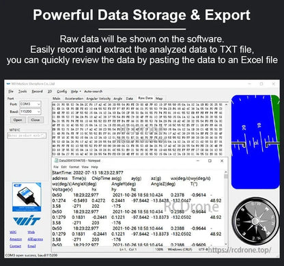 WitMotion WT61C High-Accuracy Accelerometer Sensor (MPU6050) - 6-Axis Acc+Gyro+Angle AHRS IMU for Arduino / TTL & RS232