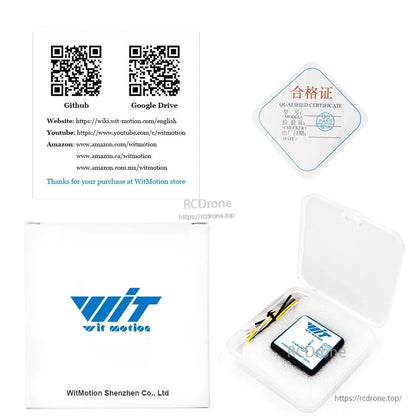 The WitMotion WT901C is a 9-axis AHRS IMU with high accuracy, multiple communication options, and includes accessories and documentation.