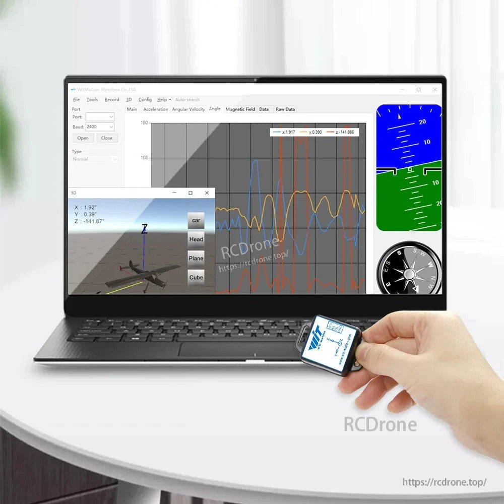 The WitMotion WT901C 9-axis IMU provides high-accuracy motion sensing with multiple outputs and communication interfaces for real-time data and orientation tracking.