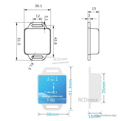 The WitMotion WT901SDCL is a compact 9-axis accelerometer data logger with MPU9250, 16 GB SD, RTC, and 0.1–200 Hz sampling.