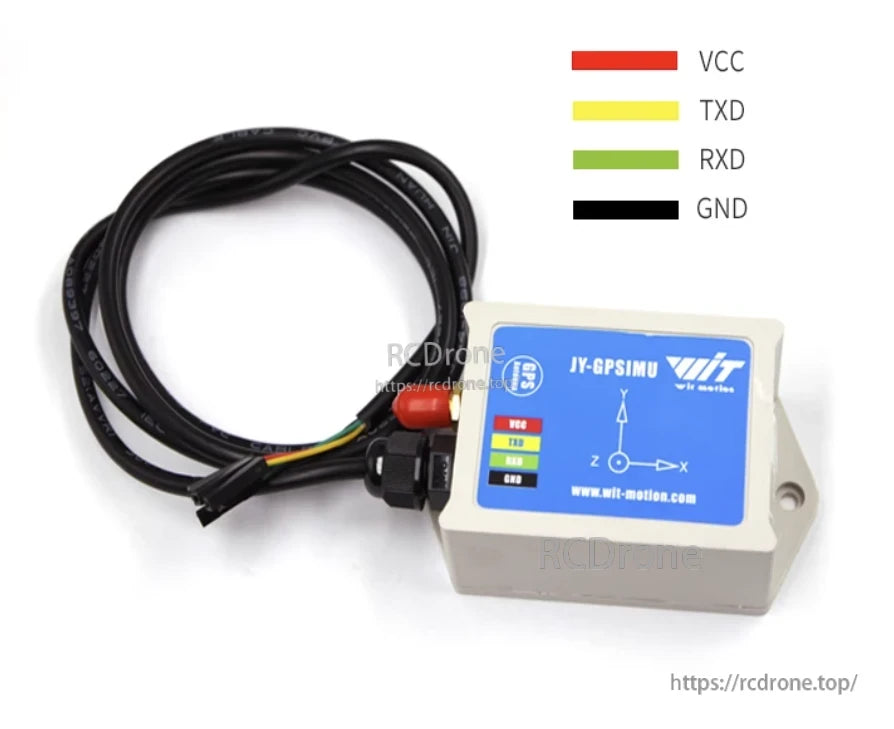 WitMotion WTGAHRS10-Axis AHRS, WitMotion JY-GPSIMU is a 10-axis AHRS featuring labeled wiring colors for easy identification and installation.