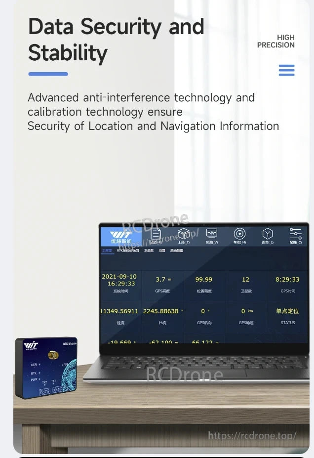 WitMotion WTRTK-M ZED-F9P RTK GNSS GPS provides high-precision, secure, and stable location data with advanced anti-interference and calibration technology.