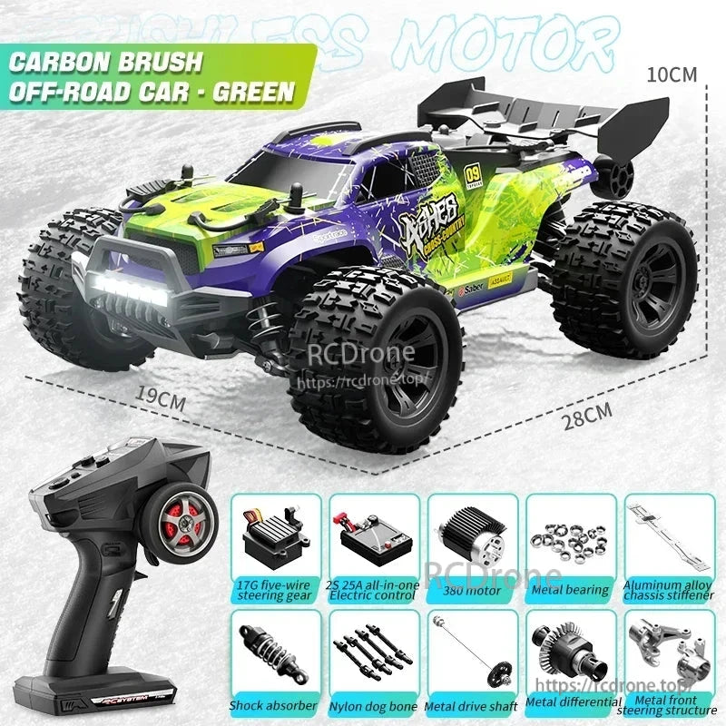 Wltoys 18101 PRO Rc Car, Wltoys 18101 Pro RC Car: 1/18 scale off-road truck with LED lights and 80m operating range.