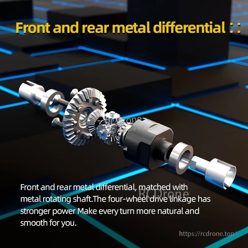 Wltoys 18101 PRO Rc Car, Front and rear metal differential with metal shaft for smooth 4WD performance