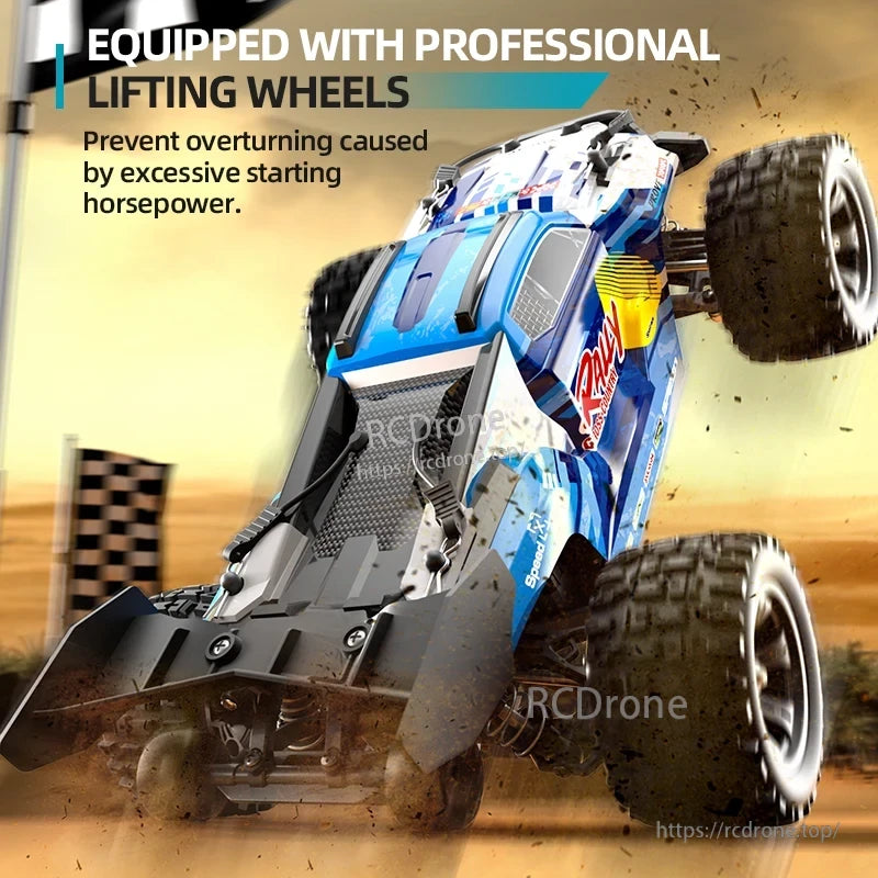 Wltoys 18101 PRO Rc Car, Equipped with professional lifting wheels to prevent overturning from excessive starting horsepower.