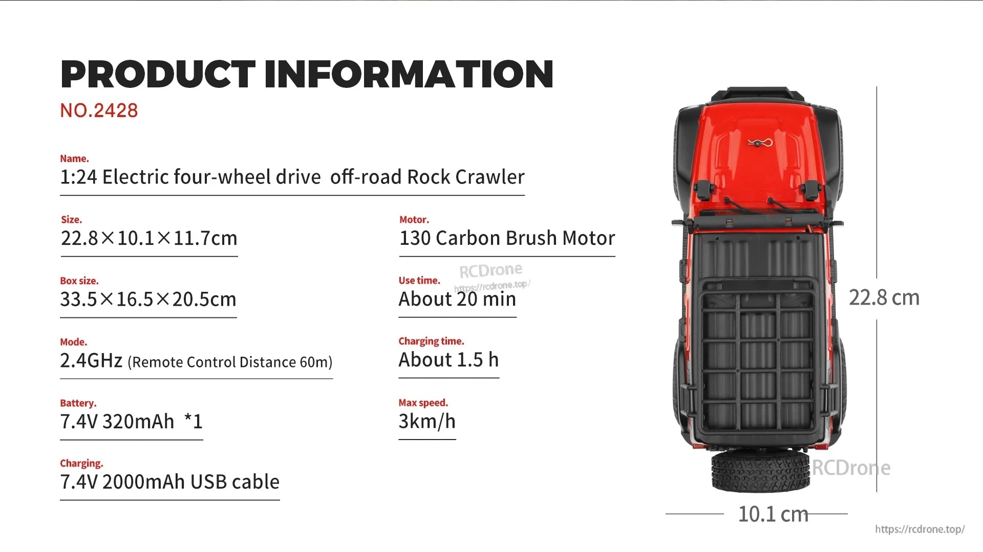 Wltoys 2428 RC Crawler, Wltoys electric off-road rock crawler with 2.4GHz remote control and 7.4V battery.