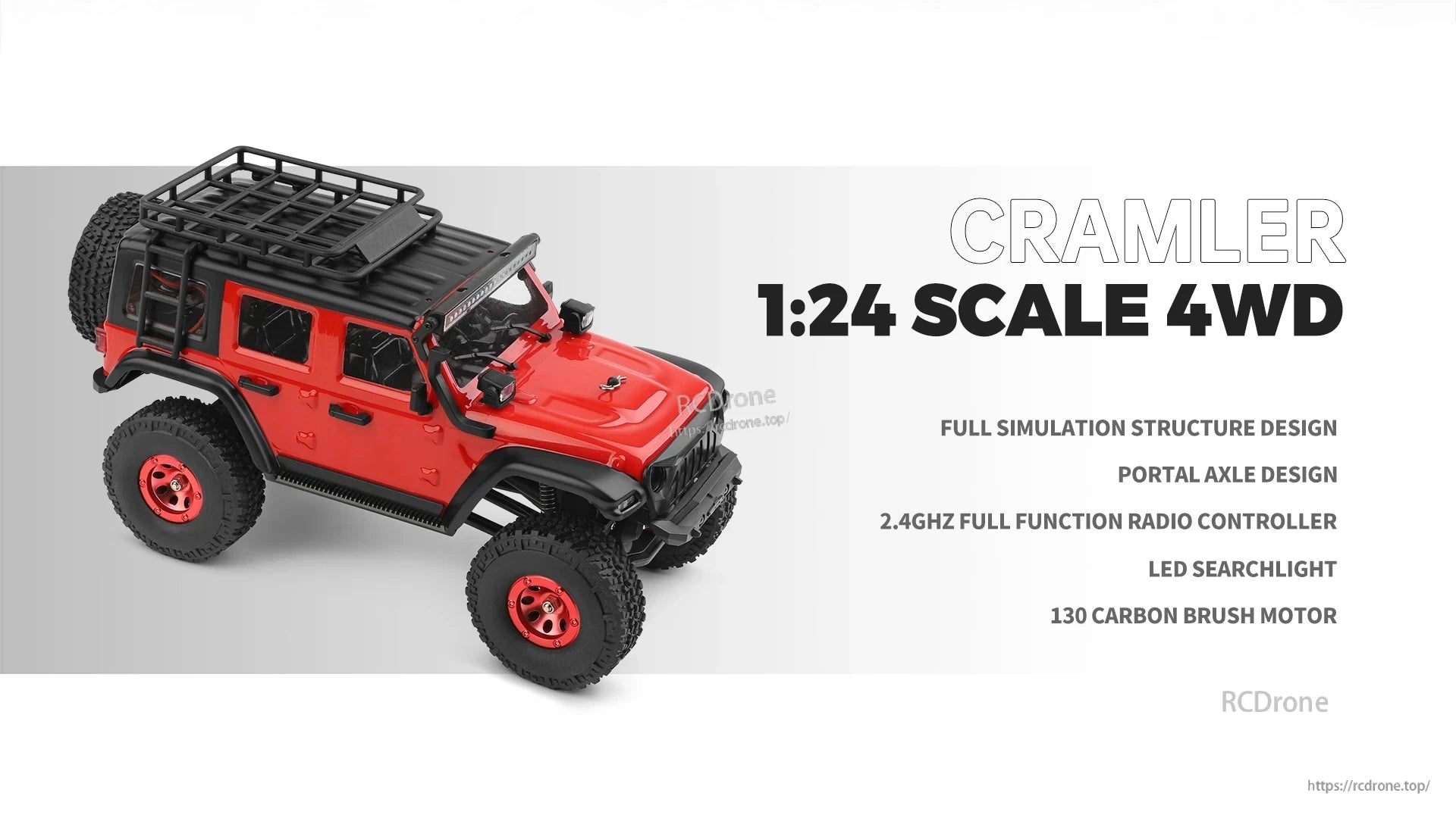 Wltoys 2428 RC Crawler features 1:24 scale, 4WD design, portal axles, and LED lights.