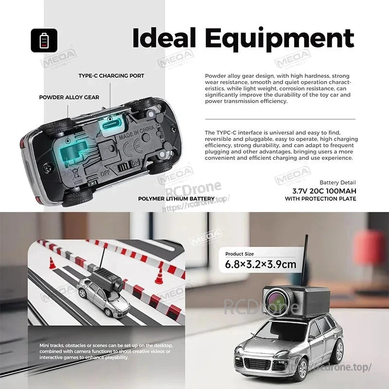 Wltoys 6401-C 1/64 FPV Mini RC Car, Wltoys 6401-C mini RC car features gyro-based control, 2.4GHz frequency, HD camera for immersive FPV experience, and compact design for stunts and tricks.