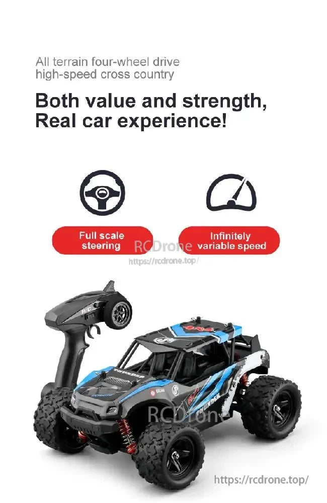 Wltoys HS 18311/18312 1:18 4WD RC Car, All-terrain 4WD RC car with full steering and variable speed