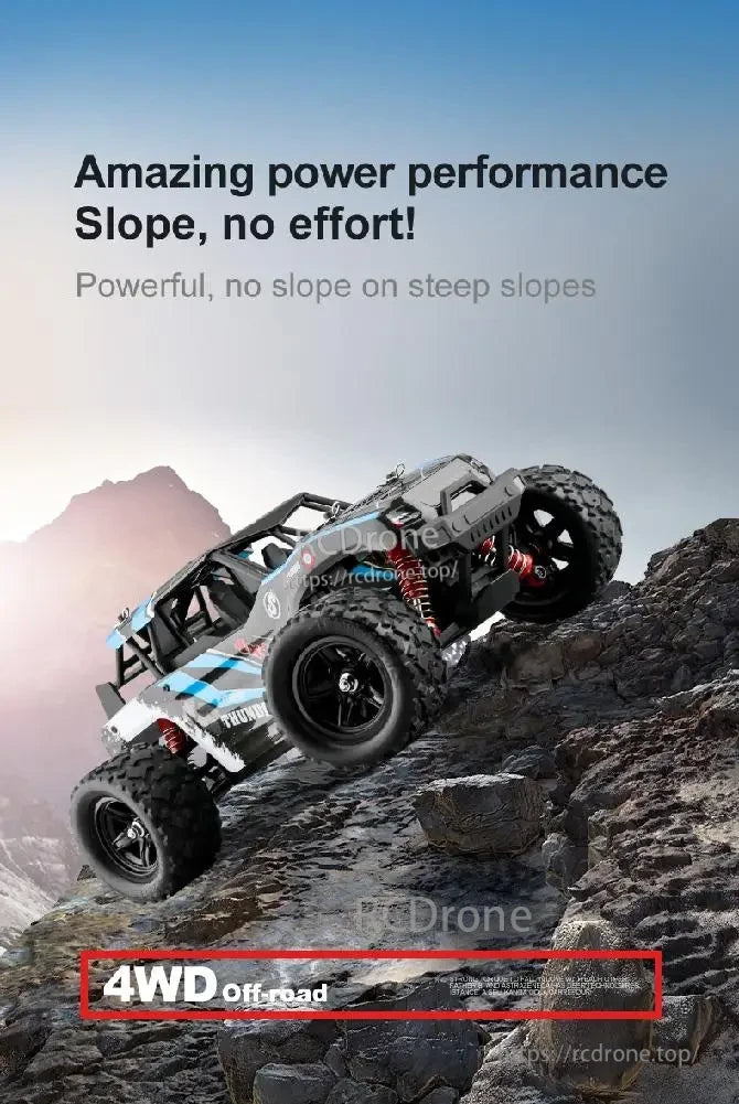 Wltoys HS 18311/18312 1:18 4WD RC Car, Powerful 4WD drone with exceptional traction and durability, easily conquers steep off-road slopes.