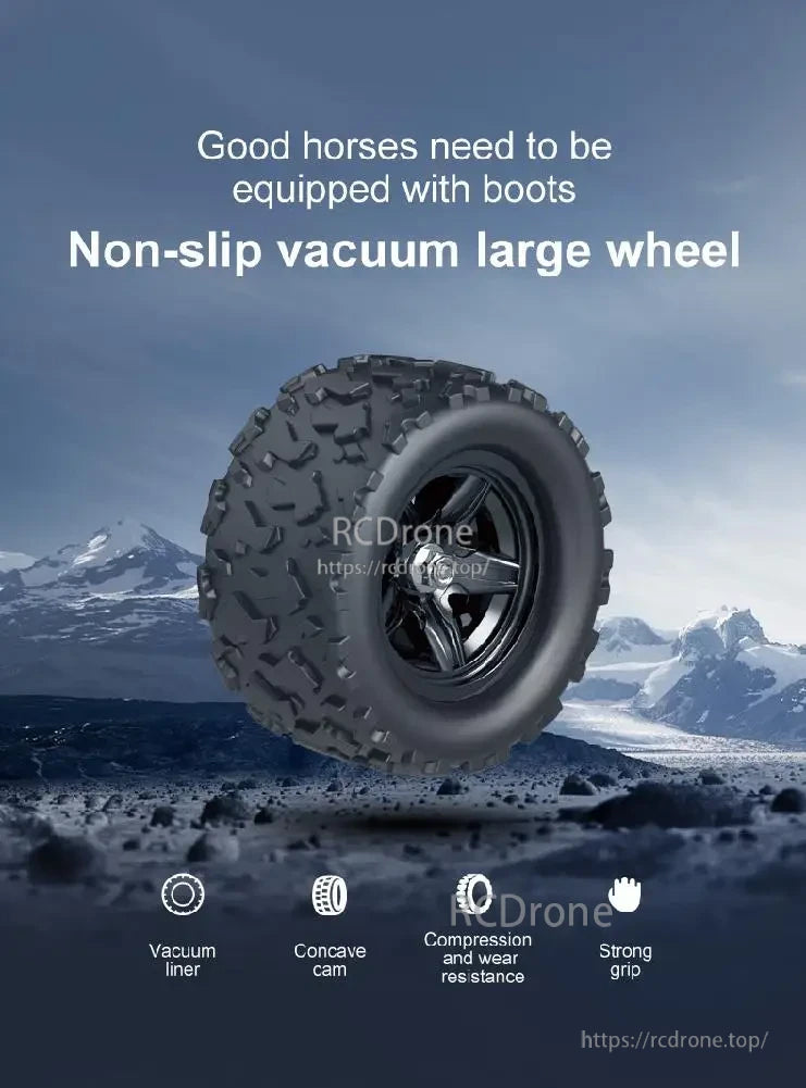 Wltoys HS 18311/18312 1:18 4WD RC Car, Non-slip vacuum large wheel with strong grip and wear resistance