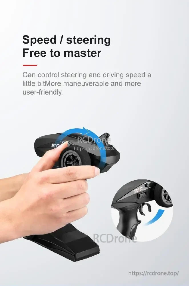 Wltoys HS 18311/18312 1:18 4WD RC Car, Easy-to-use remote offers precise speed and steering control, enhancing maneuverability and overall driving experience.