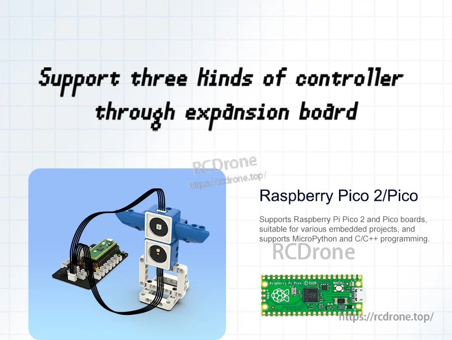Raspberry Pi Pico/Pico 2 connection example using the Pico expansion board and PH2.0 cables