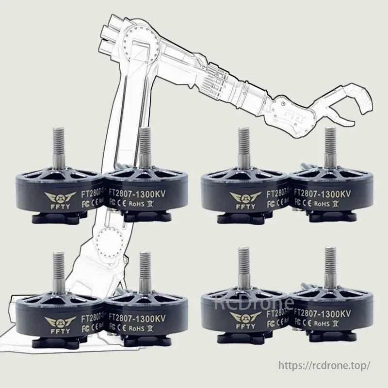 X2807 1300KV Brushless Motor, FT2807-1300KV brushless motors for FPV drones, multicopters, and RC cars. FFTY branded, RoHS compliant. Perfect for high-performance use.