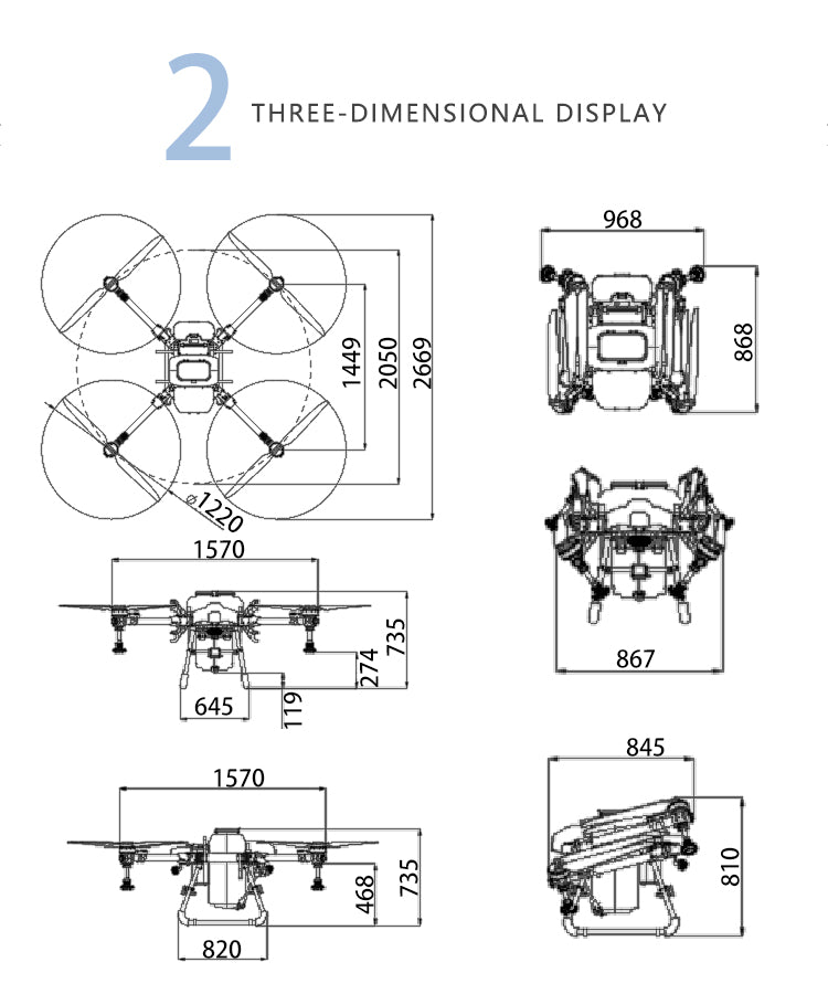 Dreameagle X4-40 40L Agriculture Drone, The Dreameagle X4-40 agriculture drone features powerful motors, ESC, and propellers for stable flight, even when fully loaded.