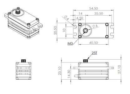 MKS X6 HBL680SL Digital Brushless Servo Motor for RC Helicopters, HV 4.8-8.4V, CNC Aluminum Case