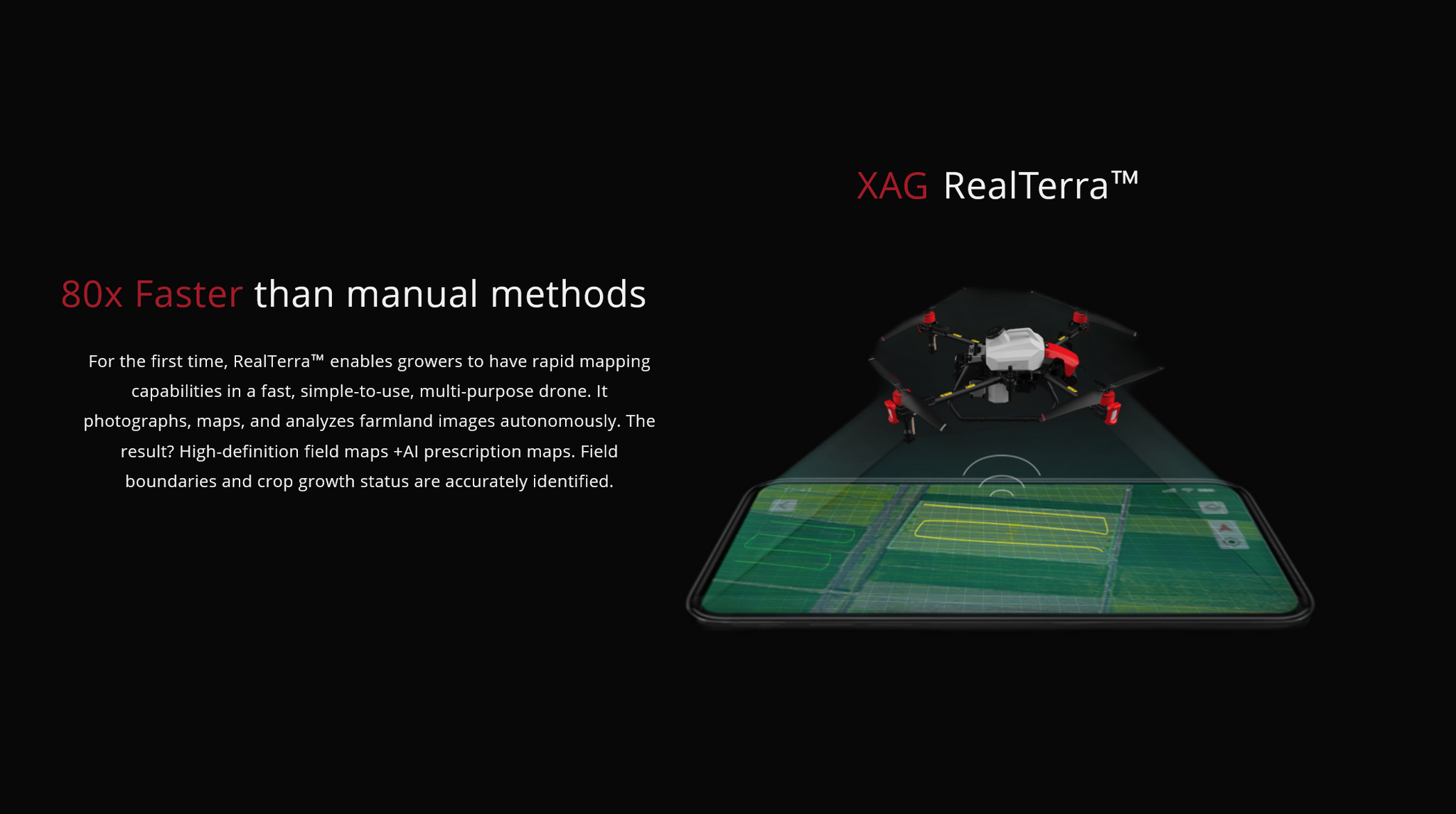 XAG P40 20L Agriculture Drone, XAG RealTerra" enables growers to have rapid mapping capabilities in a