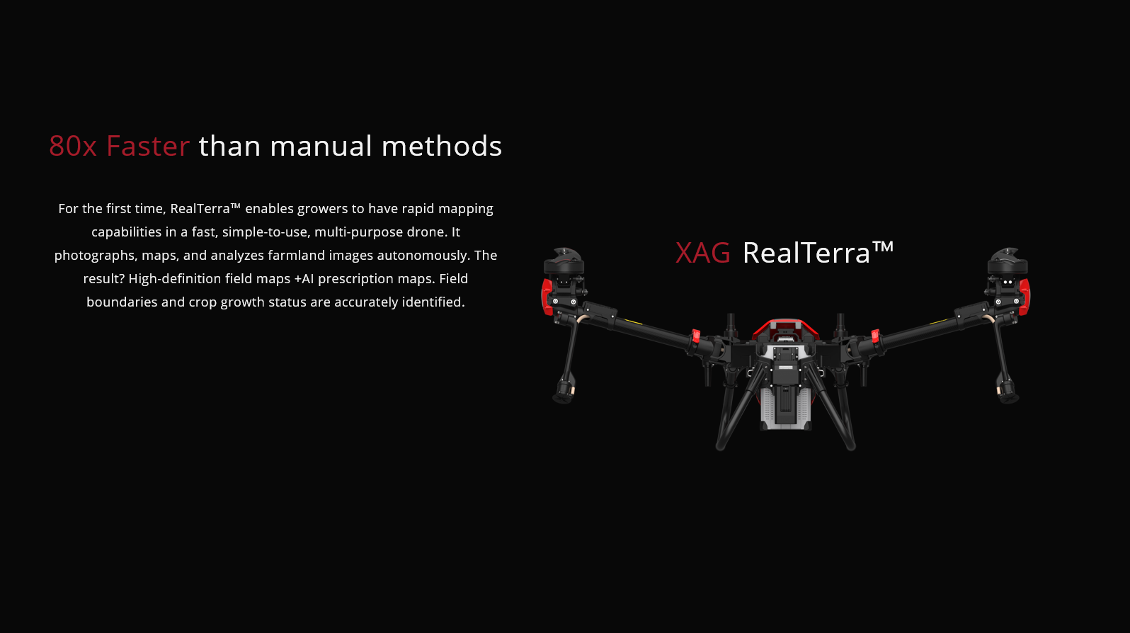 XAG V40 15L Agricultural Drone, realTerra" enables growers to have rapid mapping capabilities in a simple-to